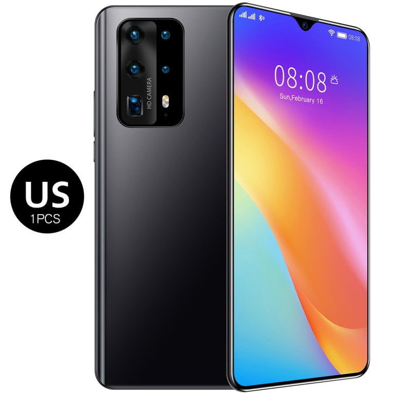 Newly Upgraded Version P40pro Smartphone 7 0 Inch Drop Screen Cell Phone 12 512gb Dual Sim Face Recognition Unlock Mobile Phone Black Walmart Canada