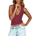 thumbnail image 2 of AnuYalue Womens Summer Tank Tops Casual V Neck Lace Tops Sleeveless Shirt Slim Fit Trendy Going Out Tops, 2 of 9