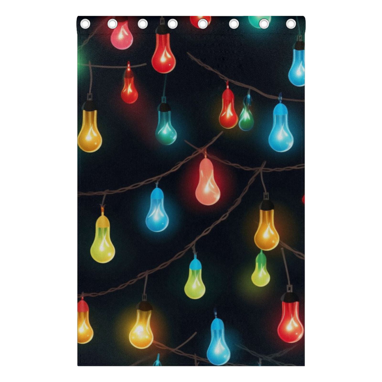 Christmas Lamp Light Post Black Out Curtains 72 Inch Length Curtains for Sliding Glass Doors Bedroom Living Room 2 Pack