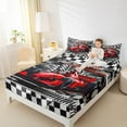 thumbnail image 4 of Feelyou Racing Car Kids Full Size Sheets, Extreme Sports Lover Bed Sheets, Camo Checkered Flag Sheet Sets, Lightweight Room Decor, 4pcs, 4 of 7