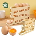 thumbnail image 1 of Organizador de huevos para refrigerador con ruedas automáticas de 4 niveles con capacidad para 30 huevos, dispensador que ahorra espacio para mantener la frescura y facilitar el acceso,, 1 of 7