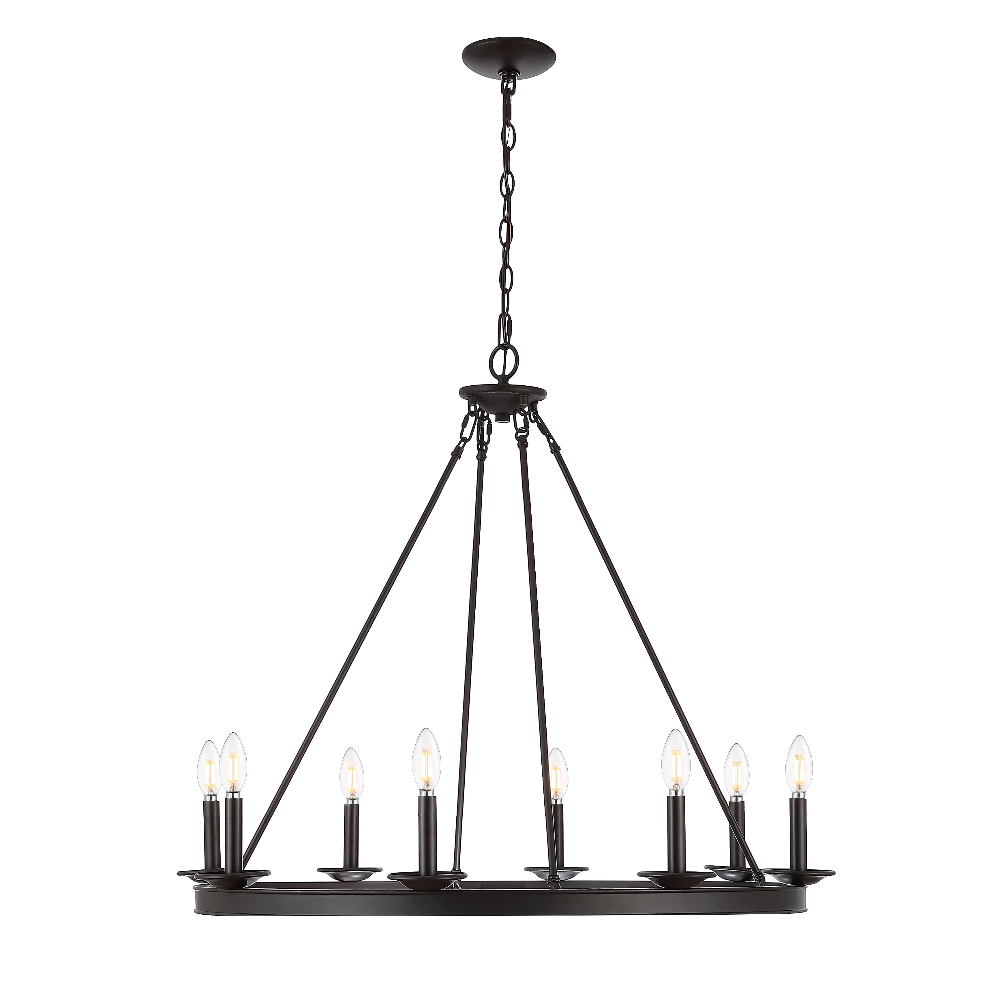 SAFAVIEH Fauna 8 Light Industrial Adjustable Chandelier, Bronze Black