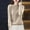 Khaki, variant on Abtuhar Women Long Sleeve Tops Solid Knit Round Neck Standard Hem Soft Fabric Fall Shirts