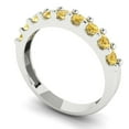 thumbnail image 2 of 0.63 ctw Wedding Band for Women - 18K White Gold Simulated Yellow Diamond Stackable Eternity Ring, 2 of 6