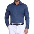 thumbnail image 1 of CAMISA DE NEGOCIO DE MANGA LARGA CON BOTONES PARA HOMBRES INSPIRAR CHIC XL AZUL OSCURO, 1 of 5