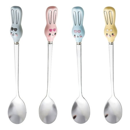 

HOMEMAXS 4Pcs Cartoon Shape Spoons Ice Cream Spoons Exquisite Coffee Spoons Dessert Spoons