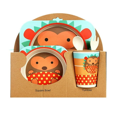 

Tableware Bamboo Fiber Set for Kids Toddler with Dishes Bowls Grip Cups Style6 1set(24.7*26.7*10cm)