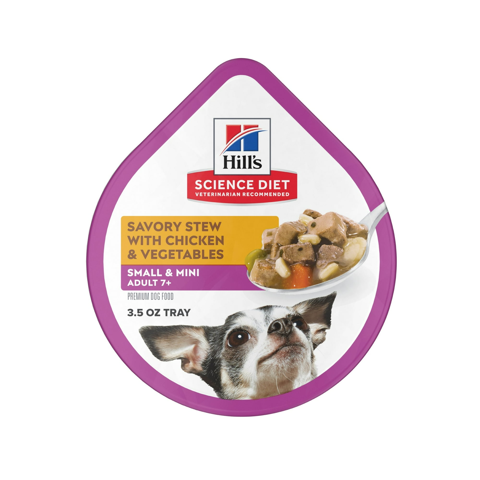 Hill's Science Diet Senior 7+ Small Paws Canned Dog Food, Savory Stew Chicken & Vegetables, 3.5 oz, 12 Pack wet dog food