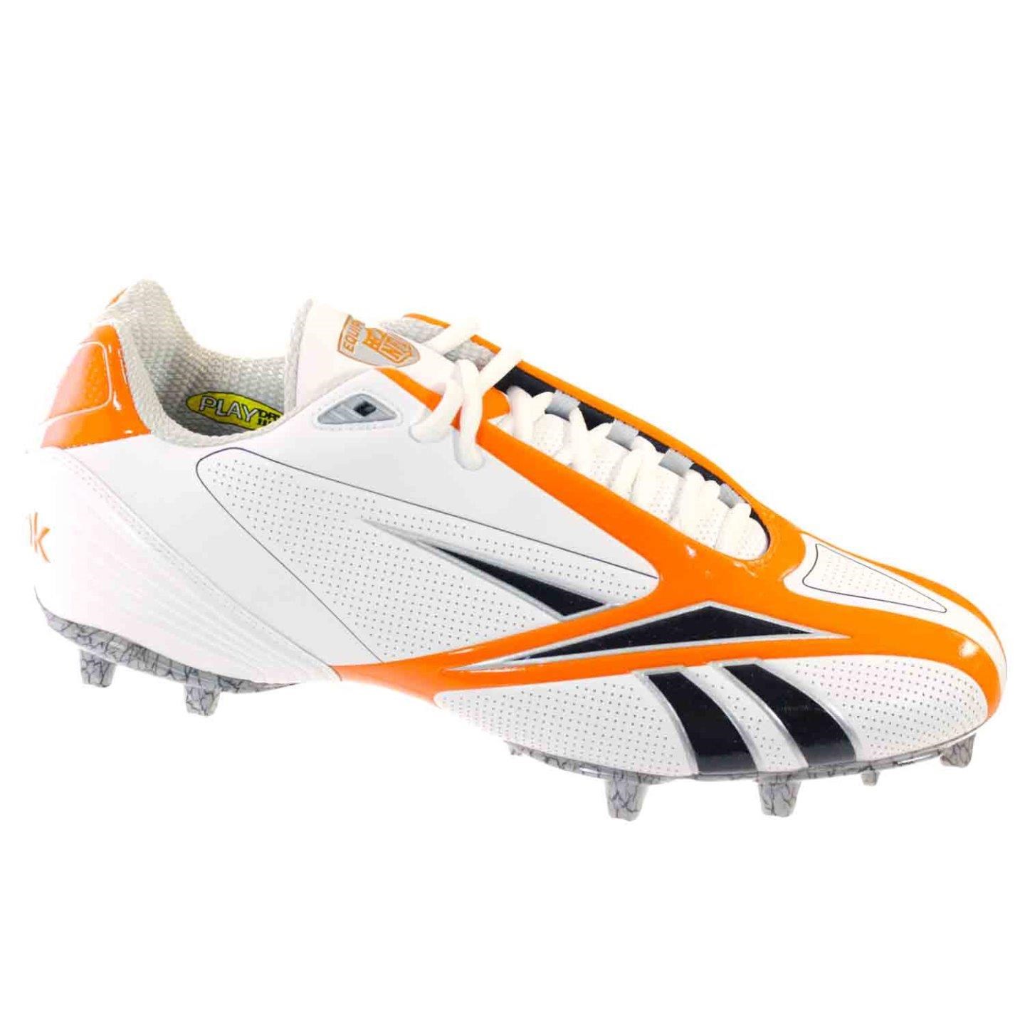 REEBOK PRO BURNER SPD III LOW M3 MENS FOOTBALL CLEATS WHITE ORANGE 15