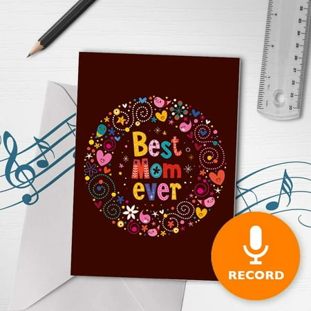 Mom Day Card With Recordable Music | Cute Card For Mum, Best Mom Ever Card, Mom Card With Sound Module 00163 (120 Second Recordable) 120 Second