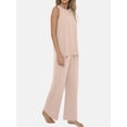 thumbnail image 2 of MINTREUS Lounge Sets for Women Knit Loose Tank Top Wide Leg Pants Soft Comfy Pajamas Set 2-Piece Outfits, 2 of 7