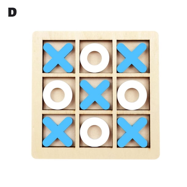 Juego de mesa educativo de madera de tres en raya XO, mini ajedrez de nueve casillas, para niños, con pensamiento lógico