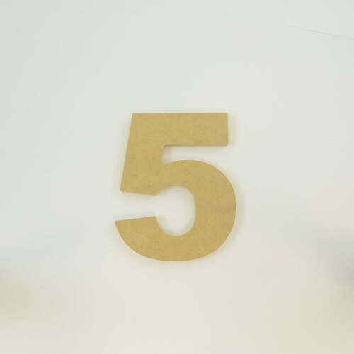 Package of 1, "5" 8 Inch X 3/4" MDF Numbers In The Arial Font | Thick For Art & Craft Project, Made in USA