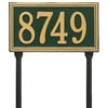 Whitehall Products 6122GG Standard Lawn One Line Double Line Address Plaque, Green & Gold