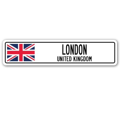 LONDON UNITED KINGDOM Street Sign British Britons Brits flag city country gift