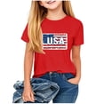 thumbnail image 2 of Tdoqot 4th of July Shirts Kids- Cute Crewneck Patriotic Clothes Short Sleeve Girls Boys T Shirts Red Size 9 T, 2 of 6