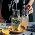 thumbnail image 3 of Bewildely Jarra de agua con vaso Juegos de vasos de vidrio Mesita de noche Beber Jugo Pot Resistencia a altas temperaturas Botella Frasco Hervidor Cocina y Comedor 370ml Bewildely HA071577-01, 3 of 6