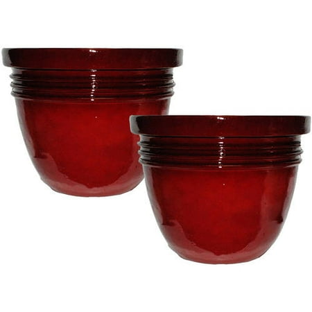 Better Homes and Gardens Bombay Decorative Planter, Red Sedona, 2 Pack