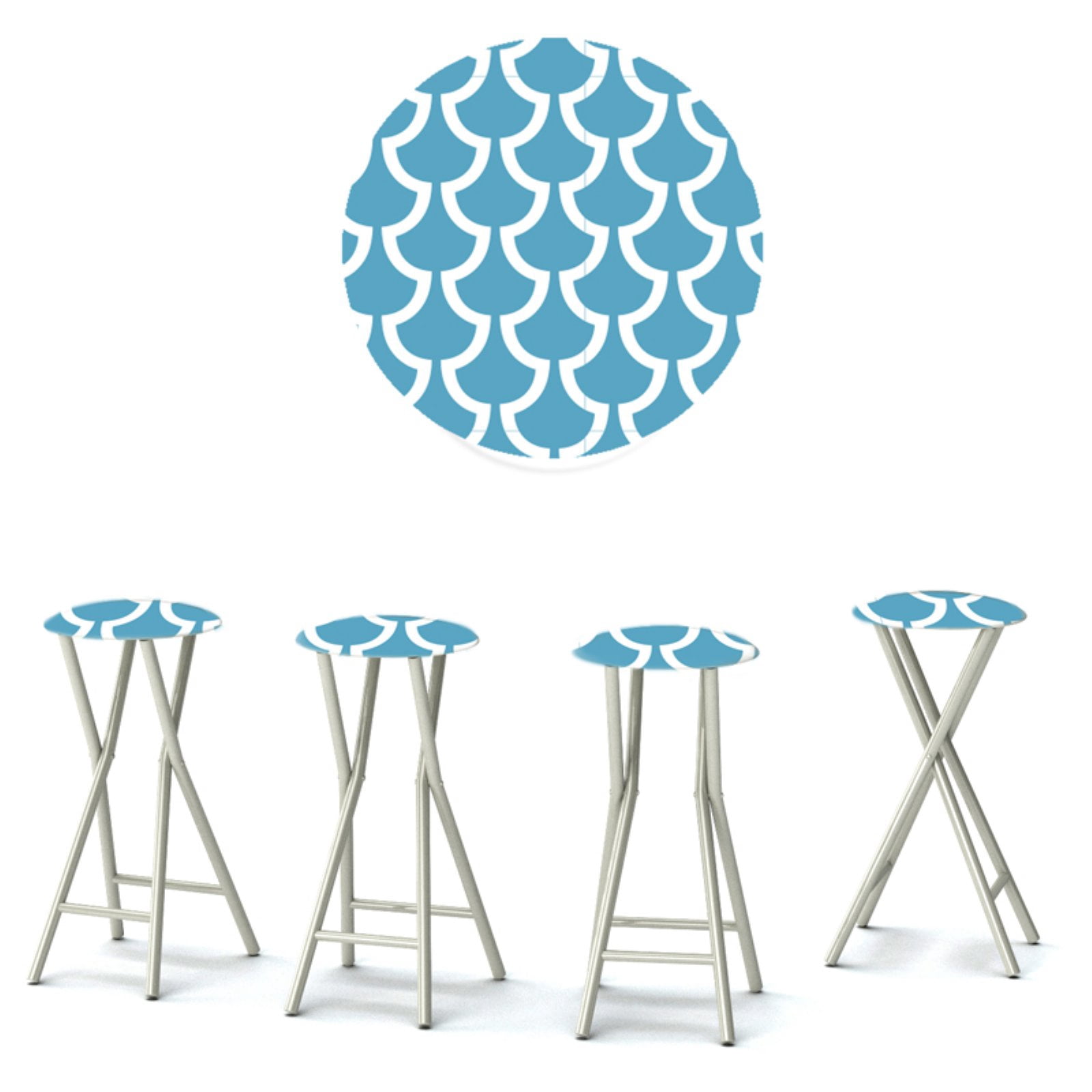 Pattern Bar Stool Best of Times Padded Pattern Outdoor Backless Bar Stools - Set of 4 ...