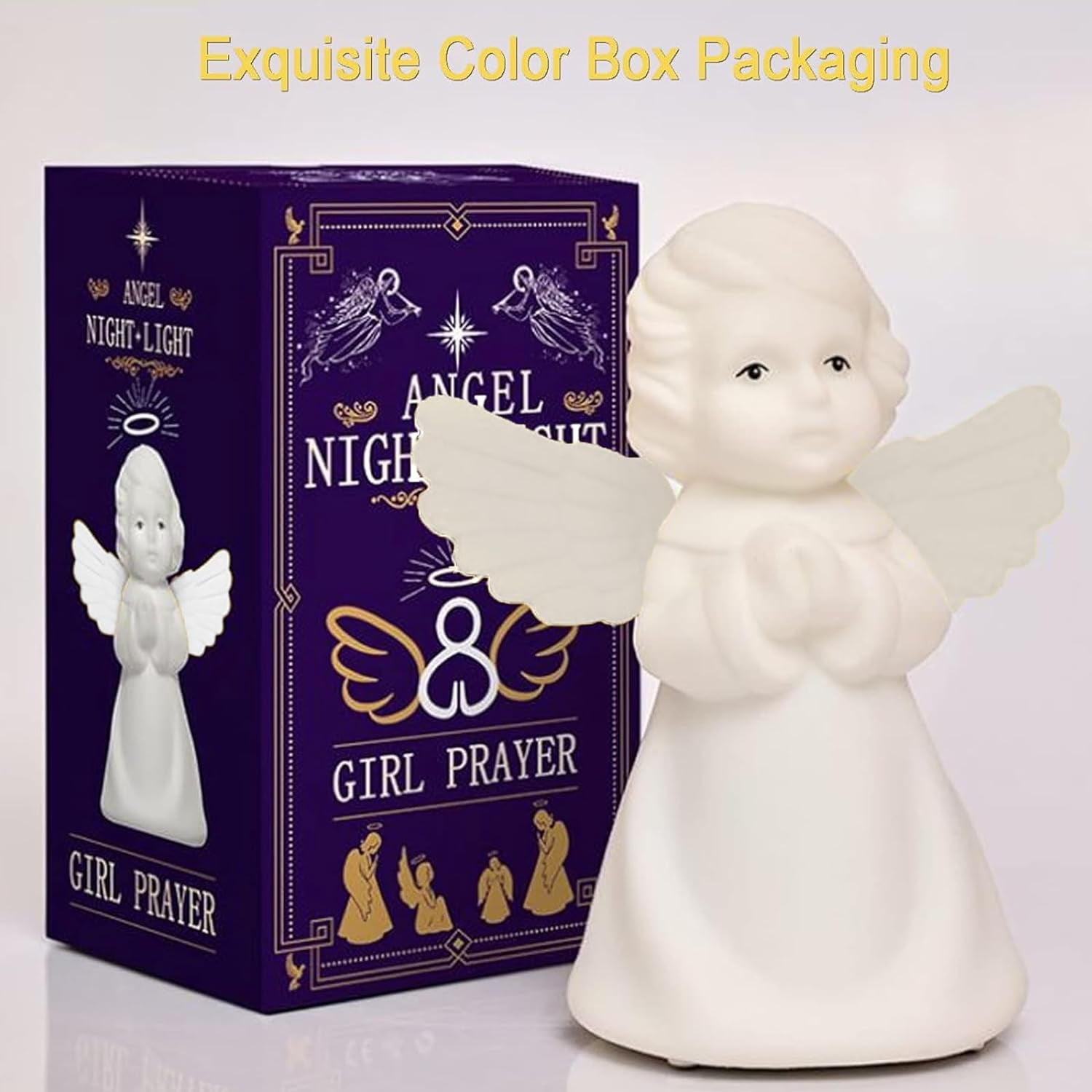 Night Light for Kids, Multi-Color Angel Silicone Lamp with Tap Control, Rechargeable LED Beside Night Lights, Dimmable Cute Nursery Night Light Gift for Boys Girls Baby Toddlers Teen