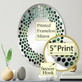 thumbnail image 3 of Designart "Forest of Emerald Green Ferns VI" Plants Polka Dot Round Wall Mirror - Floral Oval Printed Decorative Mirror - Multiple Color Options, 3 of 5