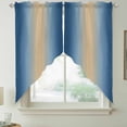 thumbnail image 5 of Navy Blue and Yellow Gradient Swag Valances for Windows 2 Pack Minimalist Ombre Modern Art Swag Kitchen Curtains 36 Inches Long Rod Pocket Short Window Treatment for Kitchen Bathroom 28"x36", 5 of 9