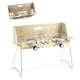 thumbnail image 2 of Estufa de gas de doble quemador Estufa de gas portátil de 2 quemadores para exteriores con patas plegables Cocina de picnic para campamento de aleación de aluminio Beige, 2 of 10