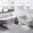 thumbnail image 5 of Beige Ombre Bath Mat 3 Piece Bathroom Rug Set, White Gradient Modern Abstract Art Non Slip Bath Rug Contour Mat and Toilet Lid Cover, Absorbent Shower Mats Soft Bath Rugs and Mats Sets, 5 of 8