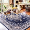 thumbnail image 7 of Homore Antique Floral Faux Wool Area Rug, 5' x 7', Blue, 7 of 7