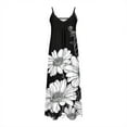 thumbnail image 4 of Women's Summer Dress Sleeveless V Neck Floral Print Pleated Maxi Dress with Straps for Beach Resort Seaside Outings Casual Dress, 4 of 5