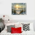 thumbnail image 4 of BCIIG Beach  Wall Art Canvas :  20"x16" Coastal Window Artwork Sunrise Picture Seascape  Ocean Print for Bedroom Decor 20x16in, 4 of 5