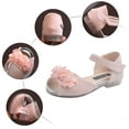 thumbnail image 4 of HUANBAI Girls Rhinestone Flower Shoes Low Heel Princess Shoes Flower Wedding Party Dress Pump Shoes For Kids Toddler 11, 4 of 7