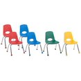 thumbnail image 2 of Factory Direct Partners 10361-AS 12" School Stack Chair, Stacking Student Chairs with Chromed Steel Legs and Ball Glides - Assorted Colors (6-Pack), 2 of 4