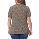 thumbnail image 4 of Blusas de verano casuales de manga corta con cuello en V y estampado floral para mujeres de tallas grandes Agnes Orinda 1X marrón, 4 of 8