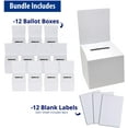 Ballot Box for Suggestions Donations Raffles White Glossy Cardboard