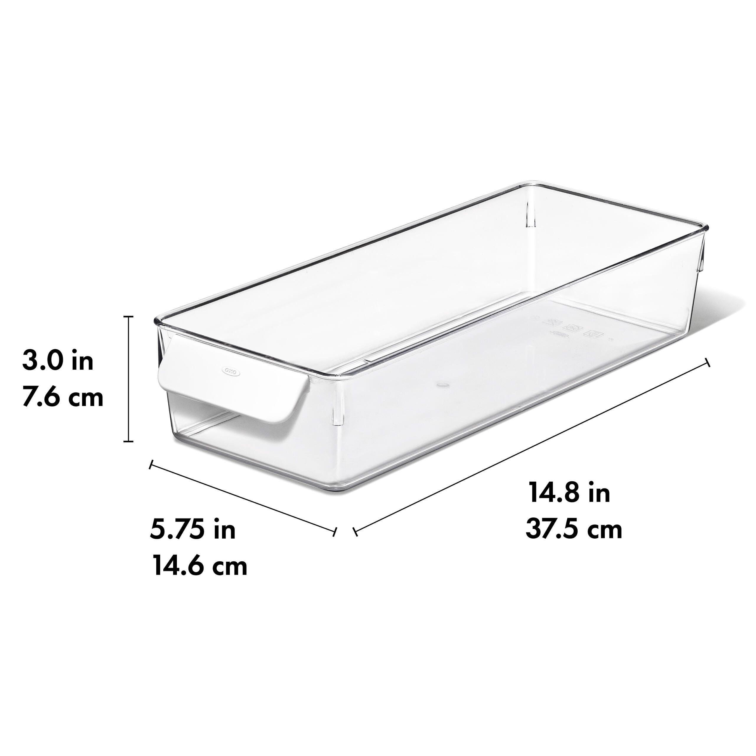 OXO Refrigerator Organizer Container with Handle, 5-Inch x 14-Inch, Clear