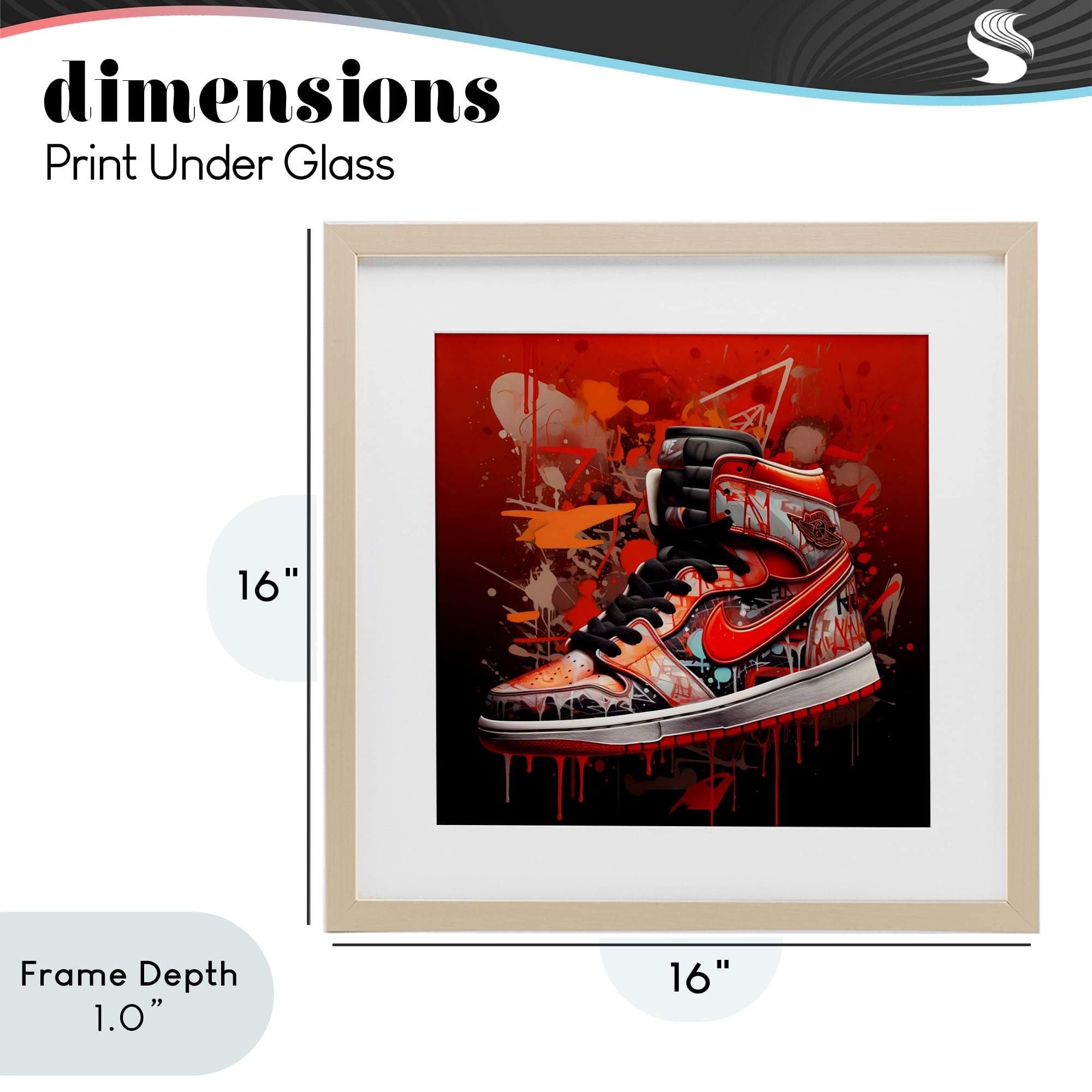Stupell Industries Shades Of Red Sneaker Birch Framed Print Under Glass, design by Creative Studio