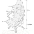 thumbnail image 2 of Dowinx Gaming Chair Ergonomic Racing Style Recliner with Massage Lumbar Support, Office Armchair for Computer PU Leather E-Sports Gamer Chairs with Footrest, Pink&White, 2 of 14