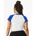 thumbnail image 3 of Bella & Canvas B16006116 Women Micro Rib Raglan Baby T-Shirt, White & True Royal - Extra Large, 3 of 5