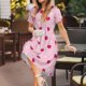 thumbnail image 3 of Easygdp Strawberry And Heart para Vestido Transpirable de Mujer, Vestido Suelto de Manga Corta con Pliegues y Bolsillos para el Verano, 3 of 6