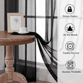 thumbnail image 2 of MKHILL 59x63 Extra Wide Black Sheer Curtains 2 Panels, 63 Inch Long Light Filtering Voile Drapes for Living Room Bedroom, Rod Pocket Window Panels, Each 59" W x 63" L, 2 of 7