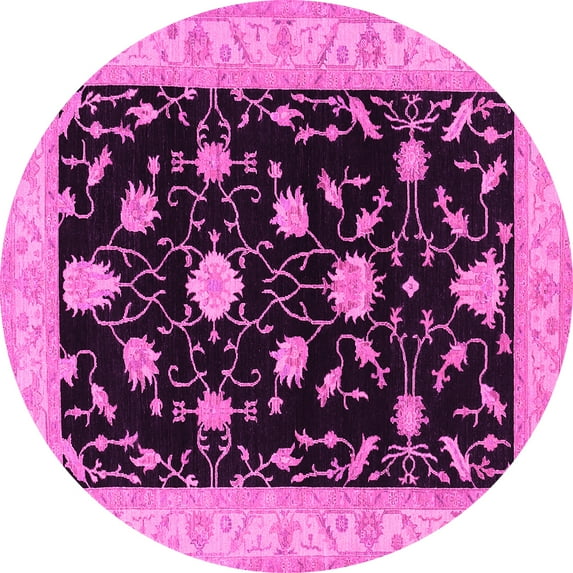Ahgly Company Indoor Round Persian Pink Traditional Area Rugs, 4' Round