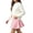 Pink, variant on ITSAME Girls Outfit Set Knit Long Sleeve Pullover Top and Skirt 2-Piece Fall Winter Comfy Casual Set Coffee Size 8