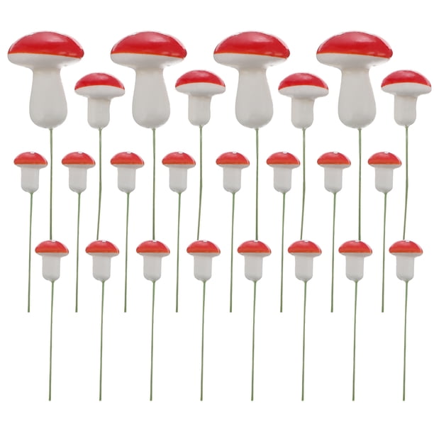 EeaseMX 50 mini setas para decoración de jardín de hadas, adornos de setas