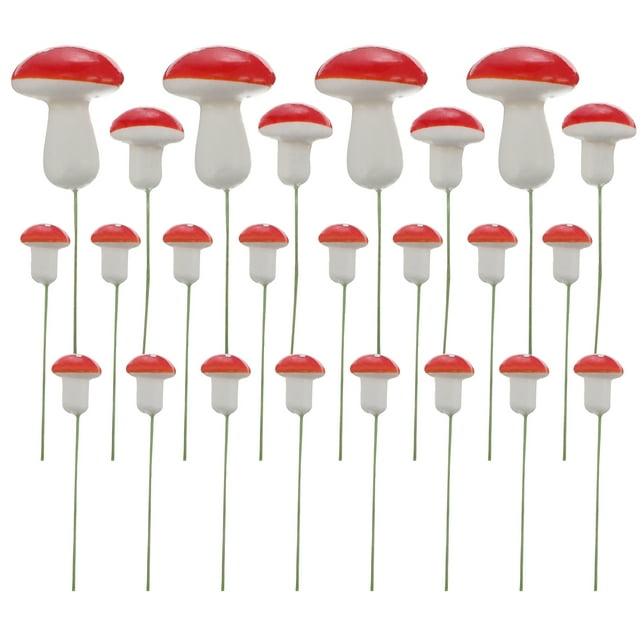 50 unids Mini casa Decoración de hongos Jardín de hadas Miniaturas Adornos de hongos