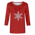 thumbnail image 3 of Snowflake Christmas Shirts Women Xmas Snow Graphic Tee Family Winter Holiday Merry Christmas Tops, 3 of 4