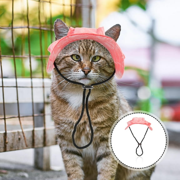 MUSEYA Sun Shade for Dogs Hat Cotton Pink Prevent Falling Off Summer Use 1Pack