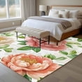 thumbnail image 4 of 6'x9' Area Rugs, Pink White Peony Indoor Outdoor Area Rug for Living Room Bedroom, Pastoral Spring Botanical Flowers Washable Bathroom Rugs Kitchen Floor Carpet Mats Home Decor Aesthetic, 4 of 8