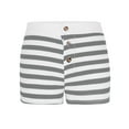 thumbnail image 4 of BiZtdJrK Striped Shorts for Women Colorblock Button Front Elastic Low Waist Shorts Comfy Slim Fit Pajama Shorts Gray S, 4 of 6