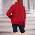 thumbnail image 4 of ZACPNCV Girls Half Zip Sweatshirt Fleece Quarter Zip Pullover Sweatshirts Fall Clothes for Teen Girls Thumb Hole Red 5-6 Years, 4 of 8